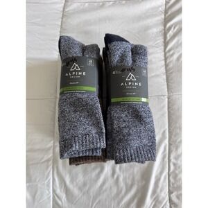 New Alpine Design Performance Hiker Crew Socks - 2 Pack Sz Large 9-12 (8 Packs)